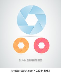 Vector abstract aperture design elements