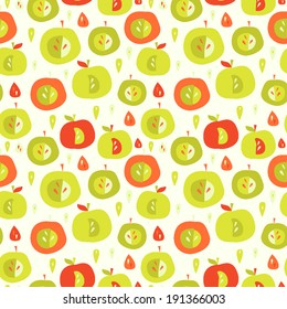 Vector abstract apple seamless background.