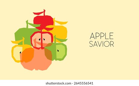 Maçãs abstratas vetoriais para o cartão Apple Savior.