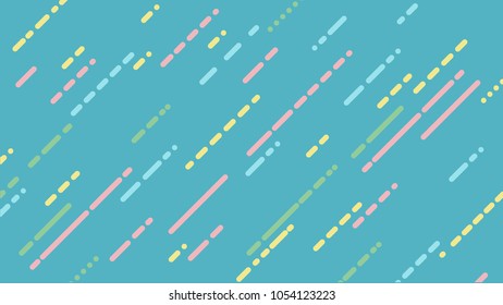 Vector abstract aquamarine color
 background with colored dash line in pastel colors 