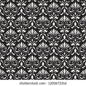 Vector abstract arabesque seamless pattern. Geometric damask background. Vintage art deco texture.