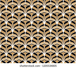 Vector abstract arabesque seamless pattern. Geometric classic background. Vintage art deco texture.