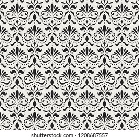 Vector abstract arabesque seamless pattern. Geometric damask background. Vintage art deco texture.