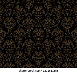 Vector abstract arabesque seamless pattern. Geometric classic background. Vintage art deco texture.