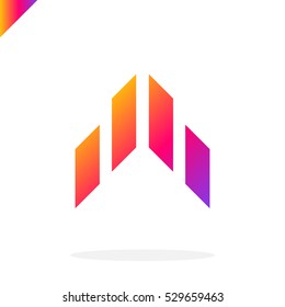 Vector Abstract Arrow Flying Rocket Icon, Logo Isolated