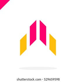 Vector Abstract Arrow Flying Rocket Icon, Logo Isolated