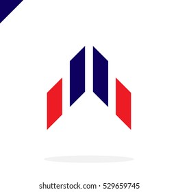 Vector Abstract Arrow Flying Rocket Icon, Logo Isolated