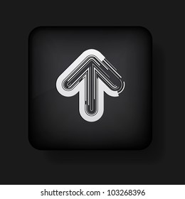 Vector abstract arrow icon on black. Eps10