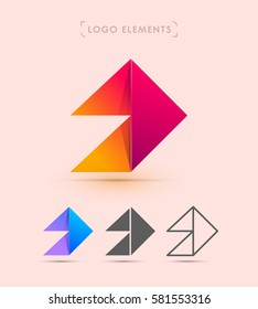 Vector abstract arrow logo. Can be used as an app icon and company corporate identity.