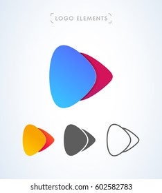 Vector abstract arrow logo design. Application icon. Play button