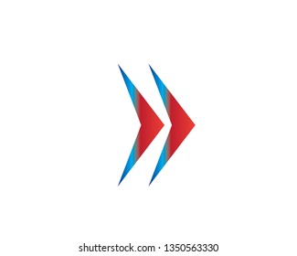 Vector abstract arrow logo, icon isolated. point logo, web abstract, direction, geometric triangles logo - Vector

