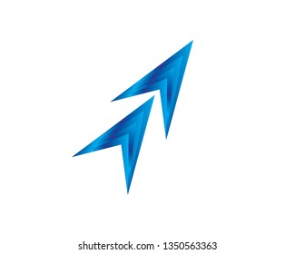 Vector abstract arrow logo, icon isolated. point logo, web abstract, direction, geometric triangles logo - Vector
