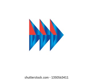 Vector abstract arrow logo, icon isolated. point logo, web abstract, direction, geometric triangles logo - Vector
