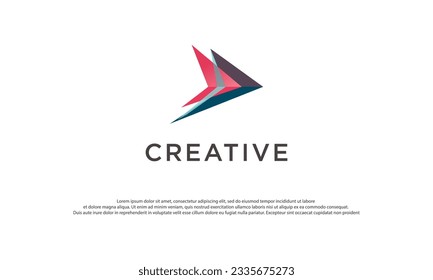 vector abstract arrow logo, icon isolated. Point logo, web abstract, direction, geometric triangles logo