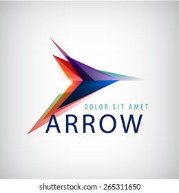 vector abstract arrow logo, icon isolated