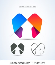 Vector abstract arrow logo icon. App icon set for material design application.