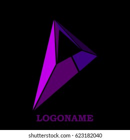 Vector abstract arrow logo, icon isolated. Point logo, web abstract, direction, geometric triangle logo.
