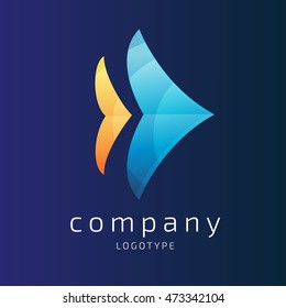 Vector abstract arrow logo template.