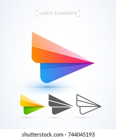 Vector abstract arrow logo template. Material design, flat, line styles. Business success 