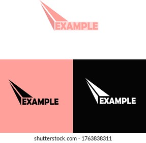 vector abstract arrow logo.black backround and pink backround