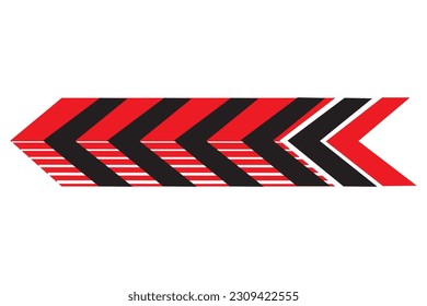 Vector abstract arrow for sports car. Striped pattern, sticker for vehicles. Modern Trendy vector background