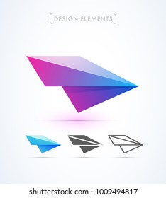 Vector abstract arrow wing arrow logo template. Material design, flat and line art icon collection. Freedom sign