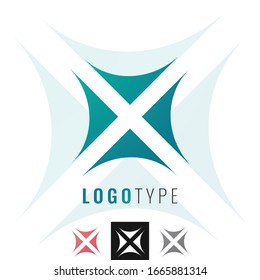 Vector Abstract Arrows, Cross, Letter X Logo. Modern Icon.