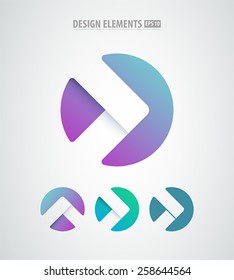 Vector abstract arrows icon. Modern design elements isolated on white. Simple logo elements