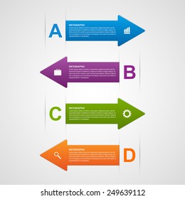 Vector abstract arrows infographic design template. 