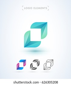 Vector abstract arrows and letter O logo template. Application icon