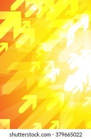 Vector : Abstract arrows on orange and yellow background