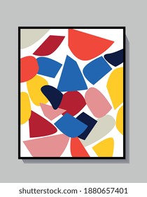 Vector Abstract art and collage with primary color. Trendy simple and minimalist modern art. For print and poster.