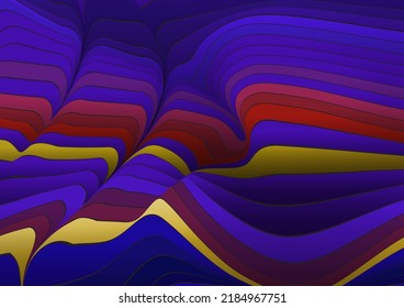 Arte abstracto vectorial, fondo colorido. Patrón de línea de ilustración, forma líquida dinámica sobre fondo de color gradiente. Diseño gráfico moderno futurista para banner, afiche, folleto, portada, papel tapiz
