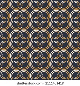Vector abstract art deco seamless pattern with golden design elements.