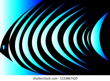 Vector Abstract art design, fish shape.