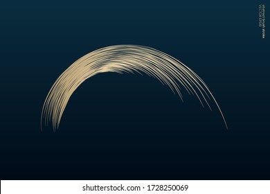 Vector abstract art gold brush stroke paint on dark teal blue green background luxury style.