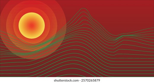 Vector abstract art Mount Fuji Japan landmark sorrow art