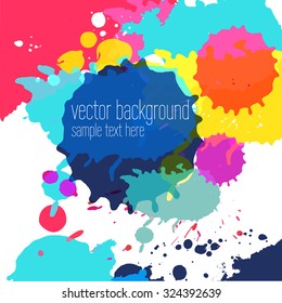 Vector abstract artistic colorful  ink drops background template