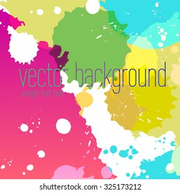 Vector abstract artistic colorful ink drops background template