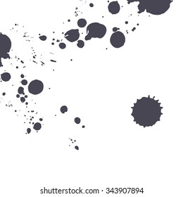 Vector abstract artistic colorful ink drops set background template