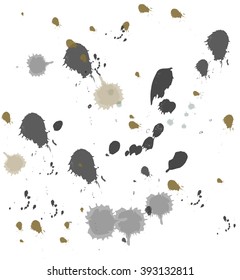 Vector abstract artistic colorful ink drops set background template