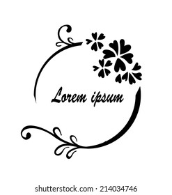 Vector of abstract artistic floral with circle text frame