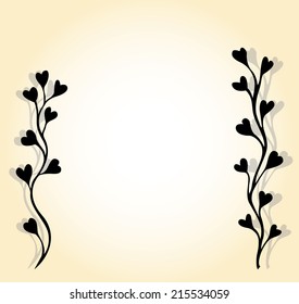 Vector of abstract artistic floral and heart ornament