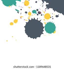 Vector abstract artistic graphic colorful ink drops texture background template