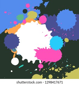 Vector abstract artistic graphic colorful ink drops texture background template