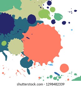 Vector abstract artistic graphic colorful ink drops texture background template