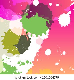 Vector abstract artistic graphic colorful ink drops texture background template

