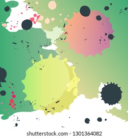 Vector abstract artistic graphic colorful ink drops texture background template
