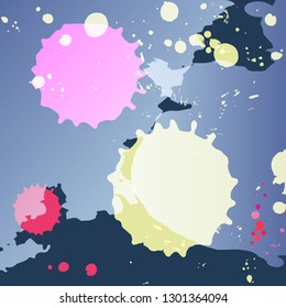 Vector abstract artistic graphic colorful ink drops texture background template
