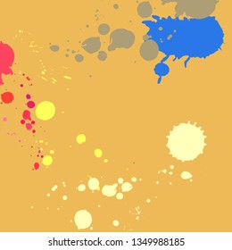 Vector abstract artistic graphic colorful ink drops texture background template